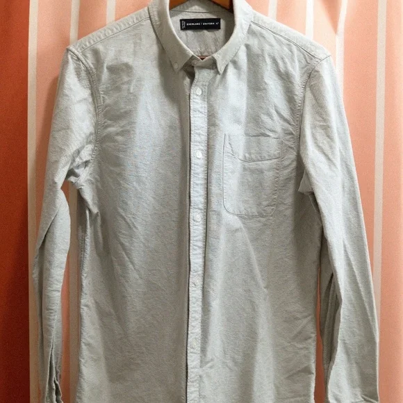 Everlane Light Gray Casual Button Down Shirt - Picture 1 of 2